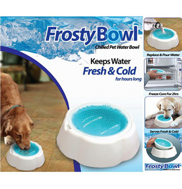 Cooling Bowls Plastic And Gel Ice Feeding Safe Speed Cold Food Water Drinking Feeding Frosty Bowl For Cat Dog Supplies